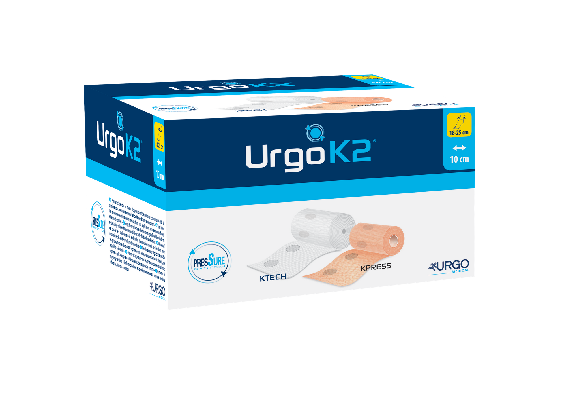 UrgoK2 zweilagiges Kompressionssystem, Knöchelumfang 18-25cm, Bindenbreite 12cm