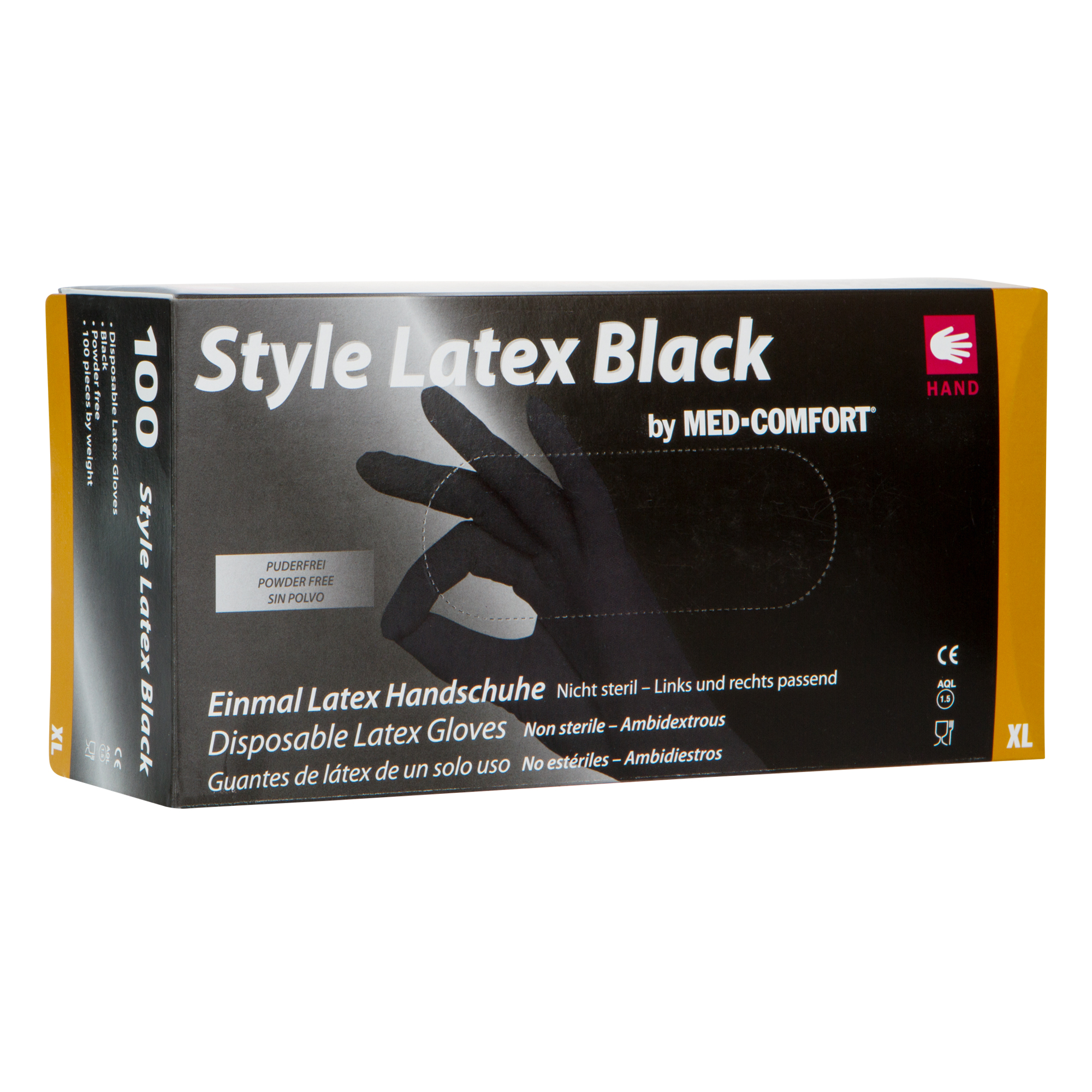 Style Latex Black Einmalhandschuhe puderfrei