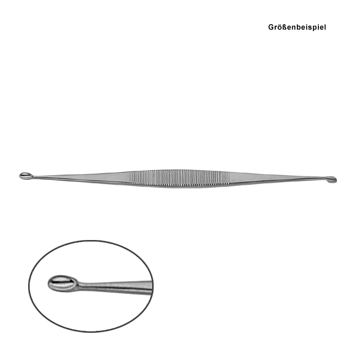 scharfer Doppellöffel nach Williger, oval/oval, Fig. 00/0, 13,5 cm