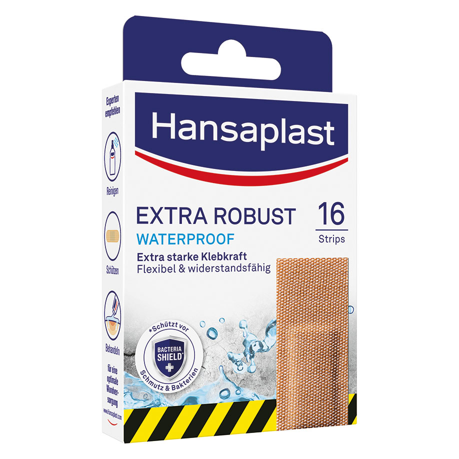 Hansaplast Extra Robust Strips 7,6 x 2,6 cm (16 Stck.)
