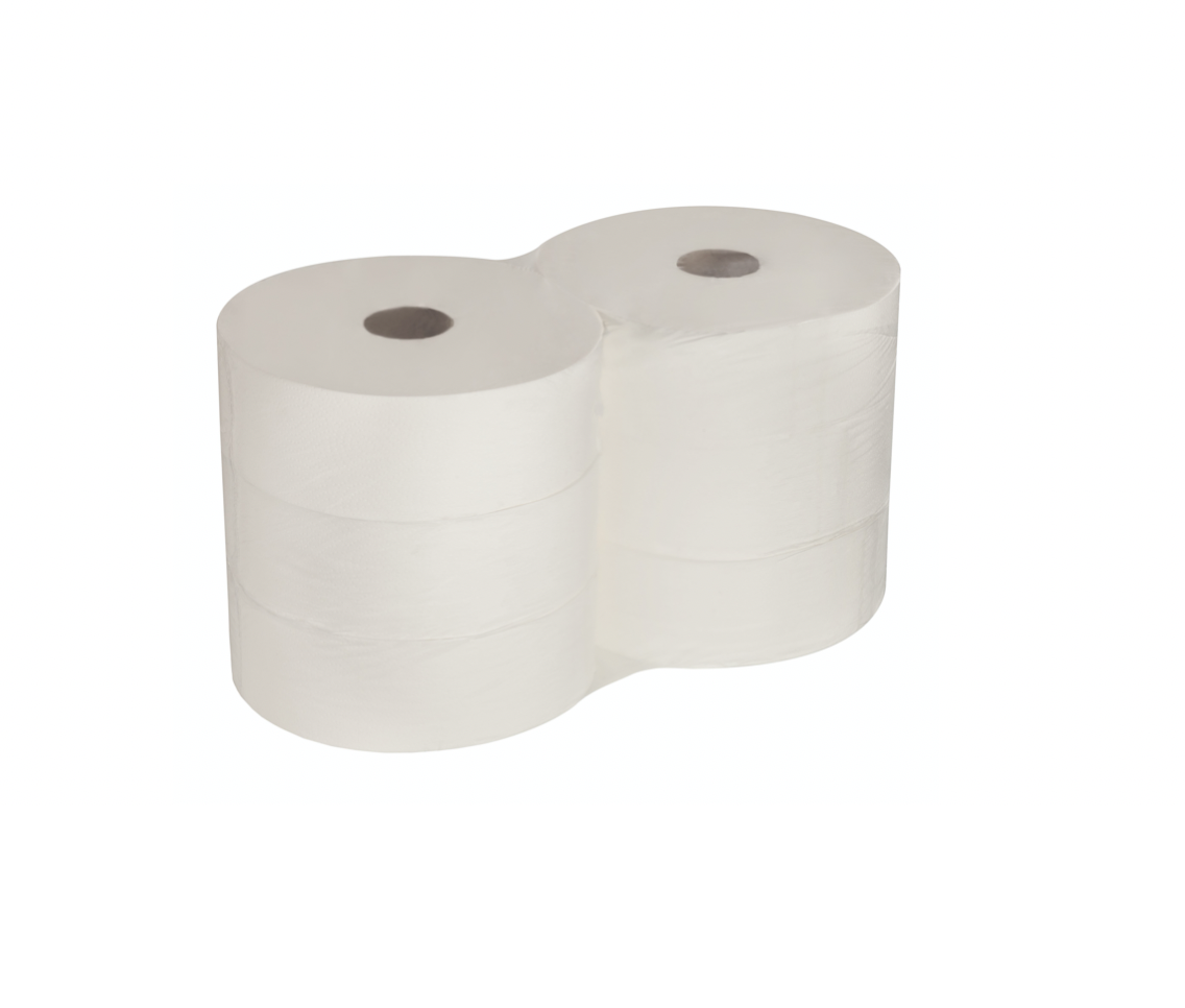 1 Palette Jumbo-Toilettenpapier, 2-lagig, 350,0m, Zellulose 2 x 16,0 g/m², Blatt 9,0 x 22,0 cm, Ø Hülse 6cm