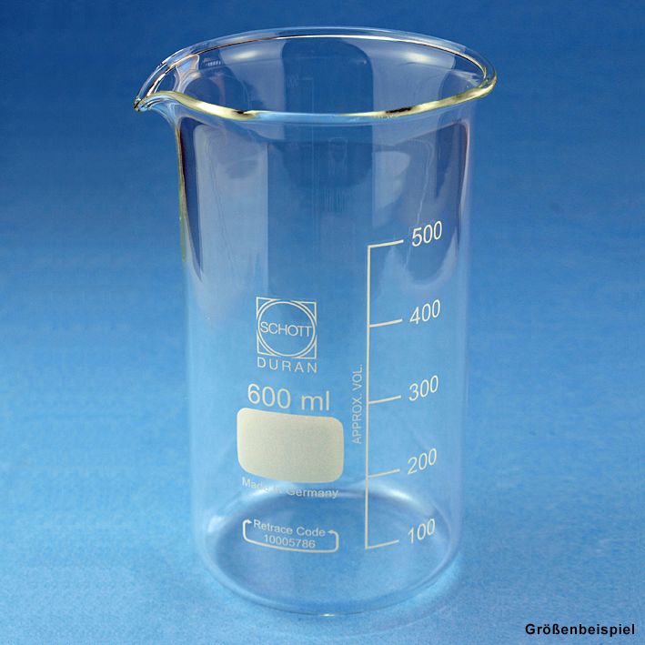 Becherglas mit Teilung 50 ml hohe Form
