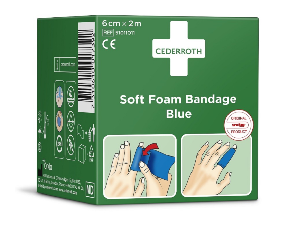 Cederroth Soft Foam Bandage Blue selbstklebendes Pflaster 6 cm x 2 m