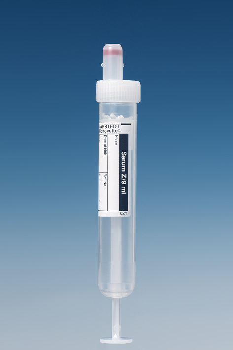 S-Monovetten 9 ml, 92 x 16 mm, Serum, Papieretikett, steril (50 Stck.)