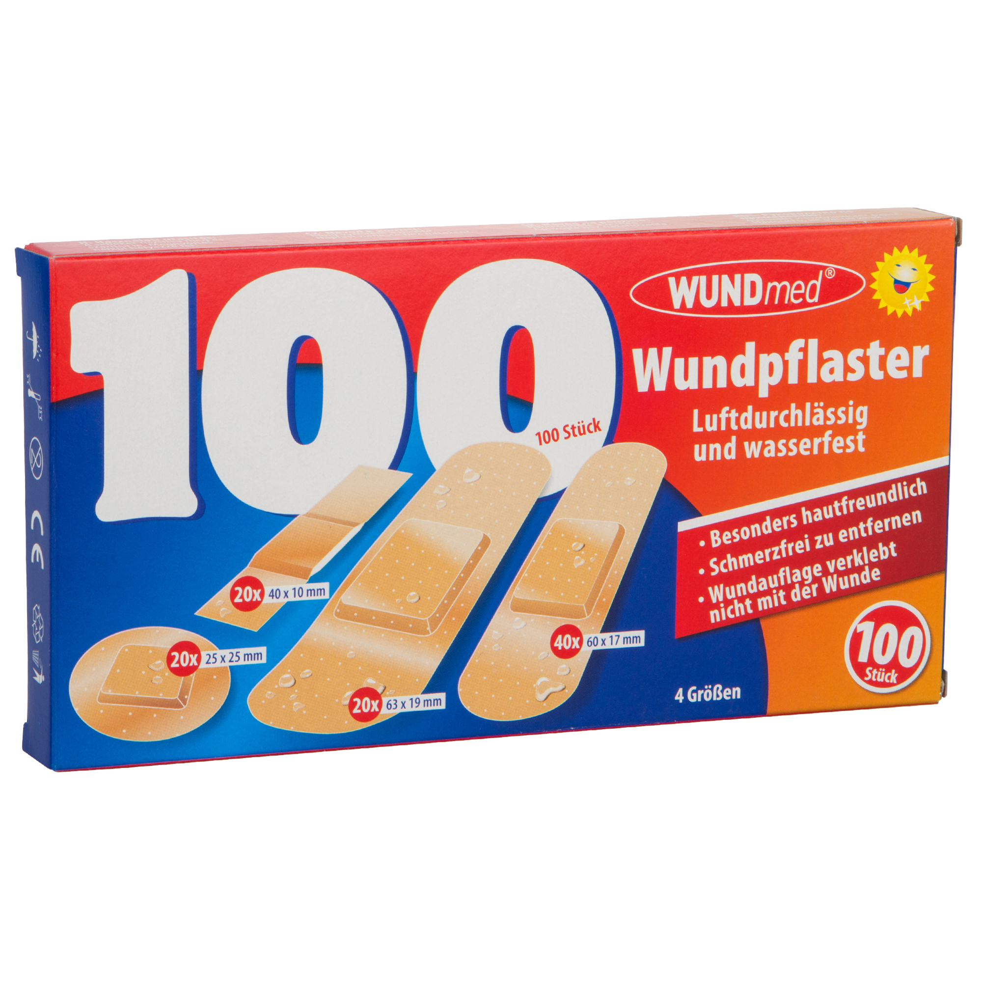 WUNDmed® Wundpflaster 100 Stück sortiert in 4 Größen