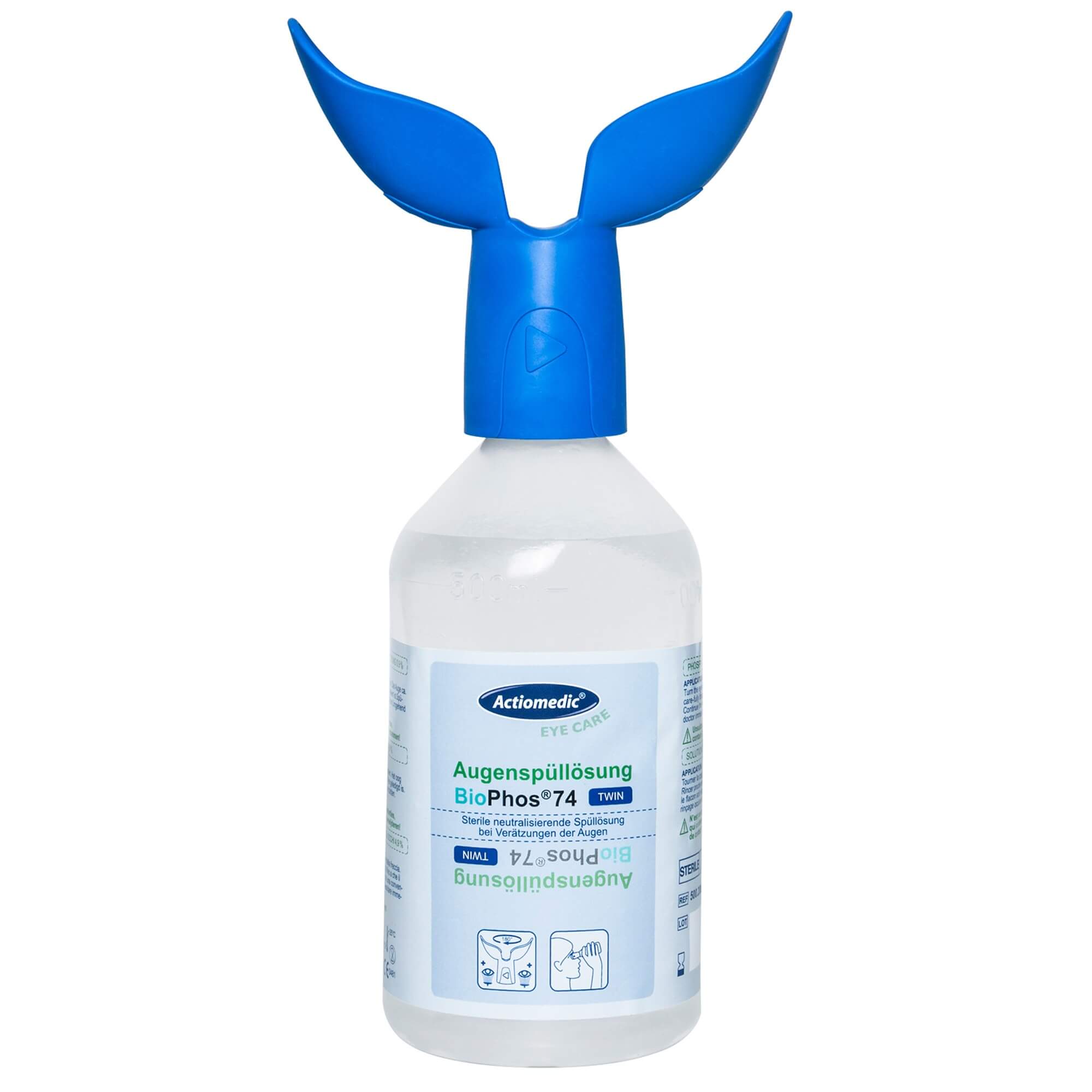 Actiomedic® Augenspülflasche TWIN mit Spüllösung BioPhos®74 500 ml