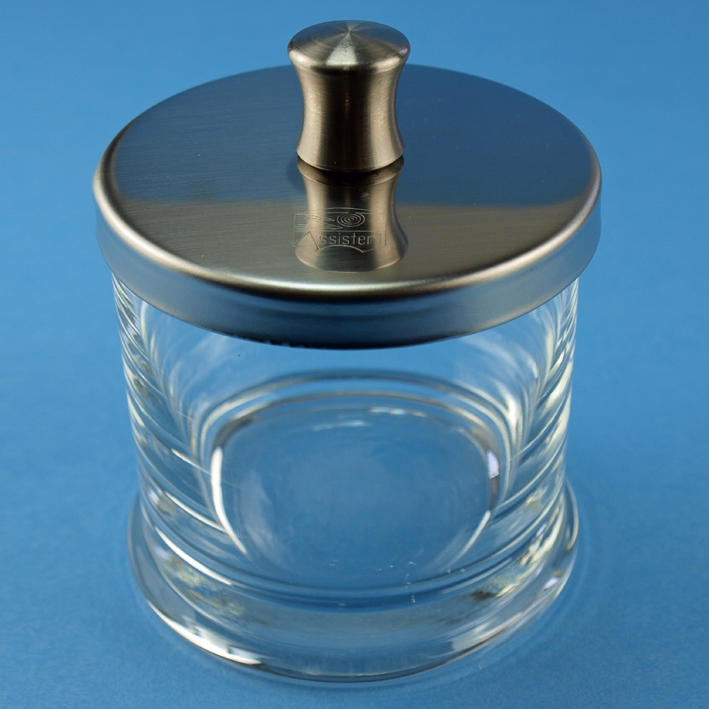 Glaszylinder mit Edelstahldeckel ca. 12 x 12 cm Ø