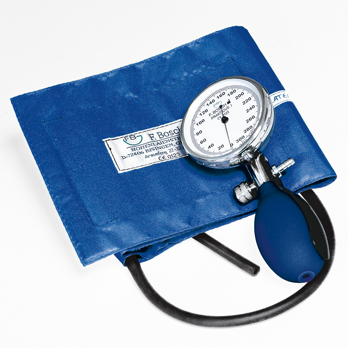 Prakticus I Blutdruckmessgerät Ø 68 mm 1-Schlauch, blau, kpl. im Etui
