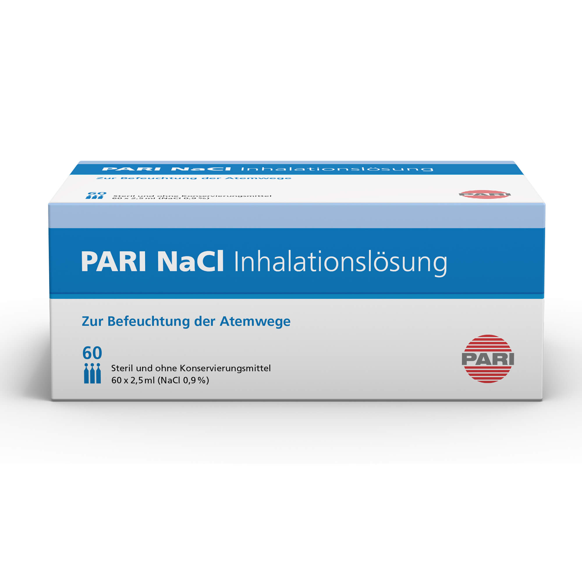 PARI NaCl Inhalationslösung 0,9 % Salzlösung Isotone Salzlösung Steril 2,5 ml