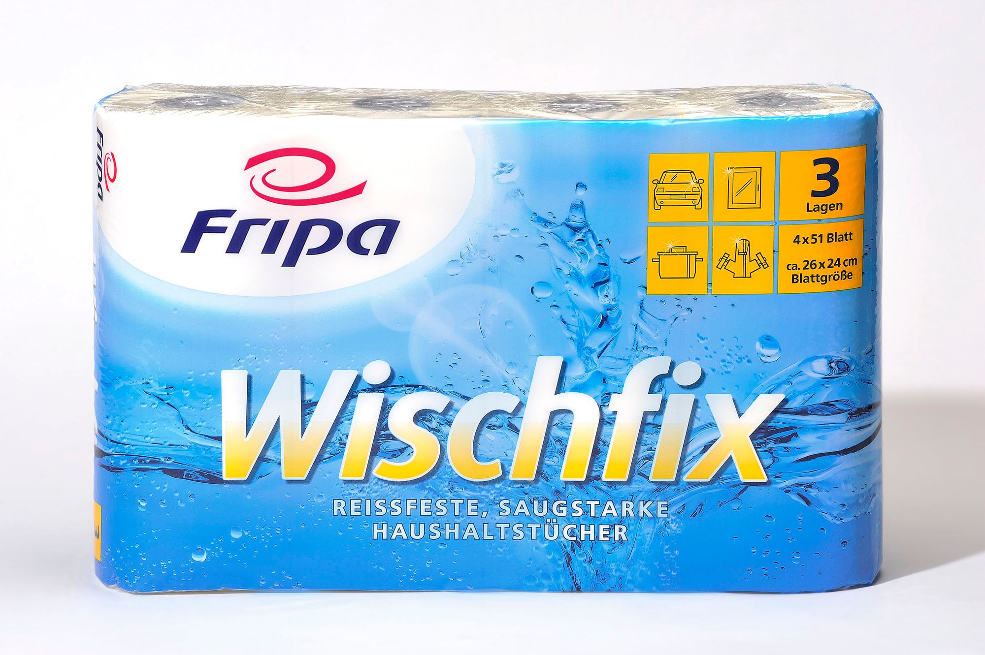 Fripa - Wischfix Küchenrollen 3-lagig (8 Pack à 4 x 51 Bl.)
