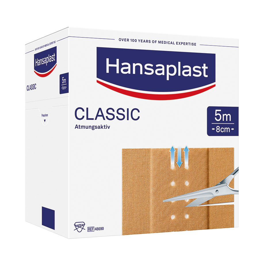 Hansaplast Classic Wundschnellverband, 5 m x 8 cm
