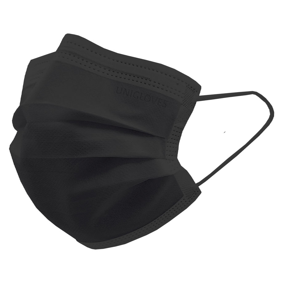 Einmal-Mundschutz Profil Plus schwarz mit Gummizug (50 Stck.)