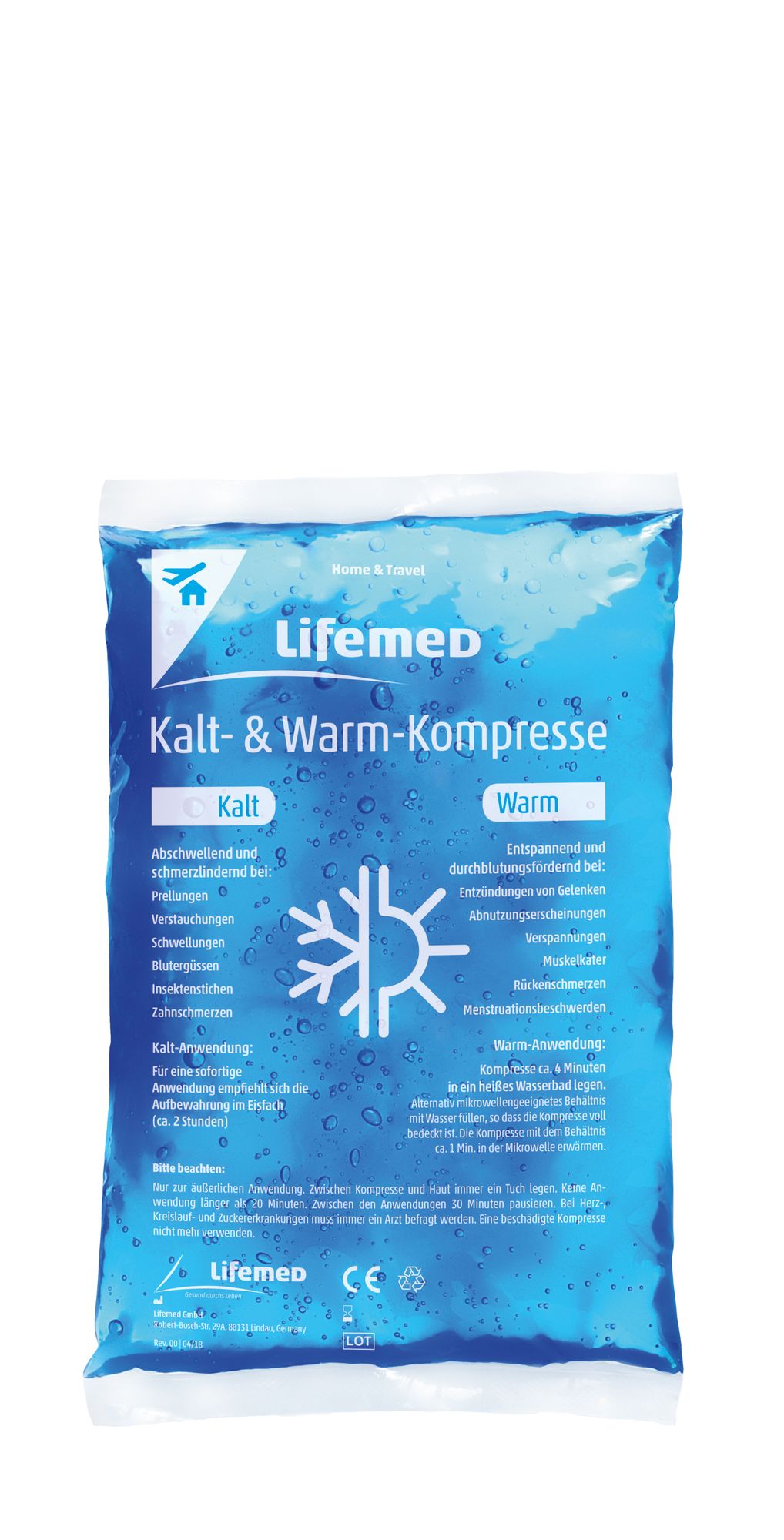 Lifemed Kalt- & Warm-Kompresse 20 cm x 12 cm blau Größe M