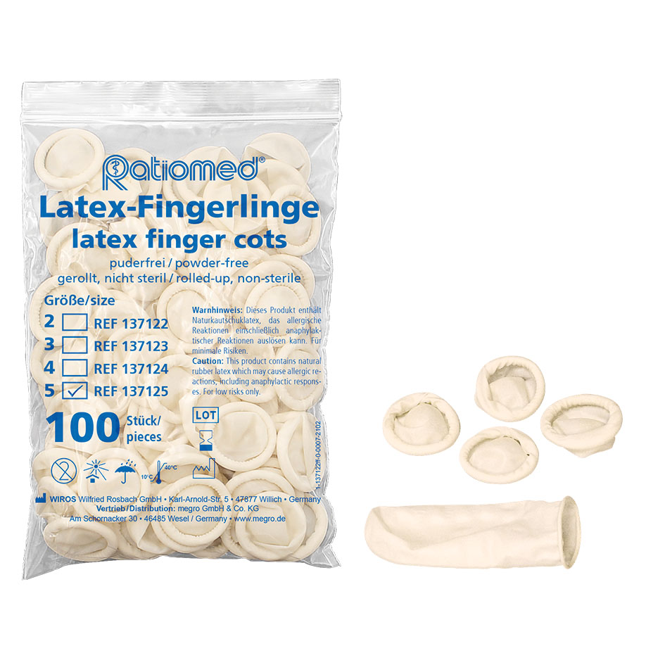 Fingerlinge ratiomed Latex XL Gr. 5 (100 Stck.)