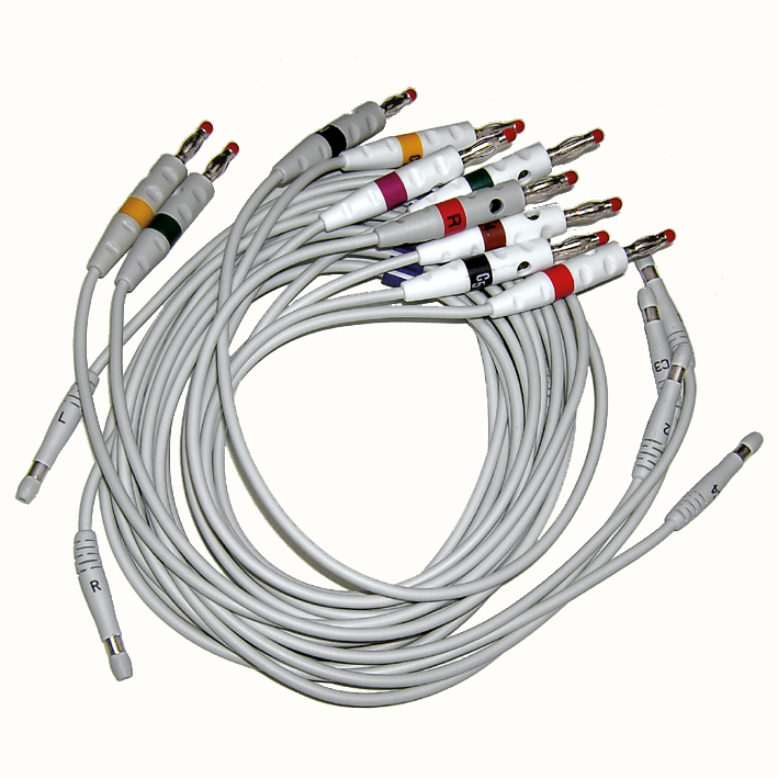 Ableitungskabel, IEC, Bananenstecker, für CP100/200 EKG-Geräte (10 Stck.)