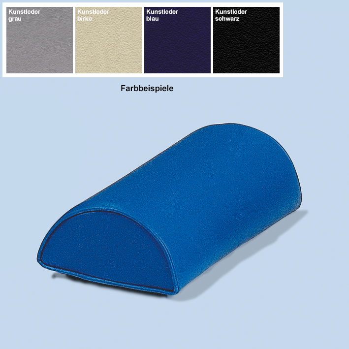 Halbrundrolle blau Ø 200 mm x 400 mm, mit Kunstlederbezug