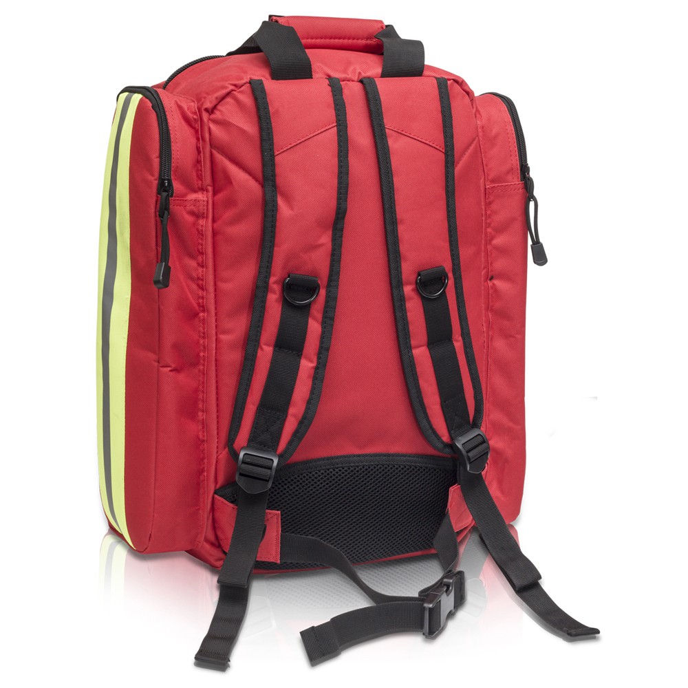 Elite Bags SUPPORTER Notfallrucksack 37 x 45 x 21 cm Rot mit gepolstertem AED-Fach - Rückseite