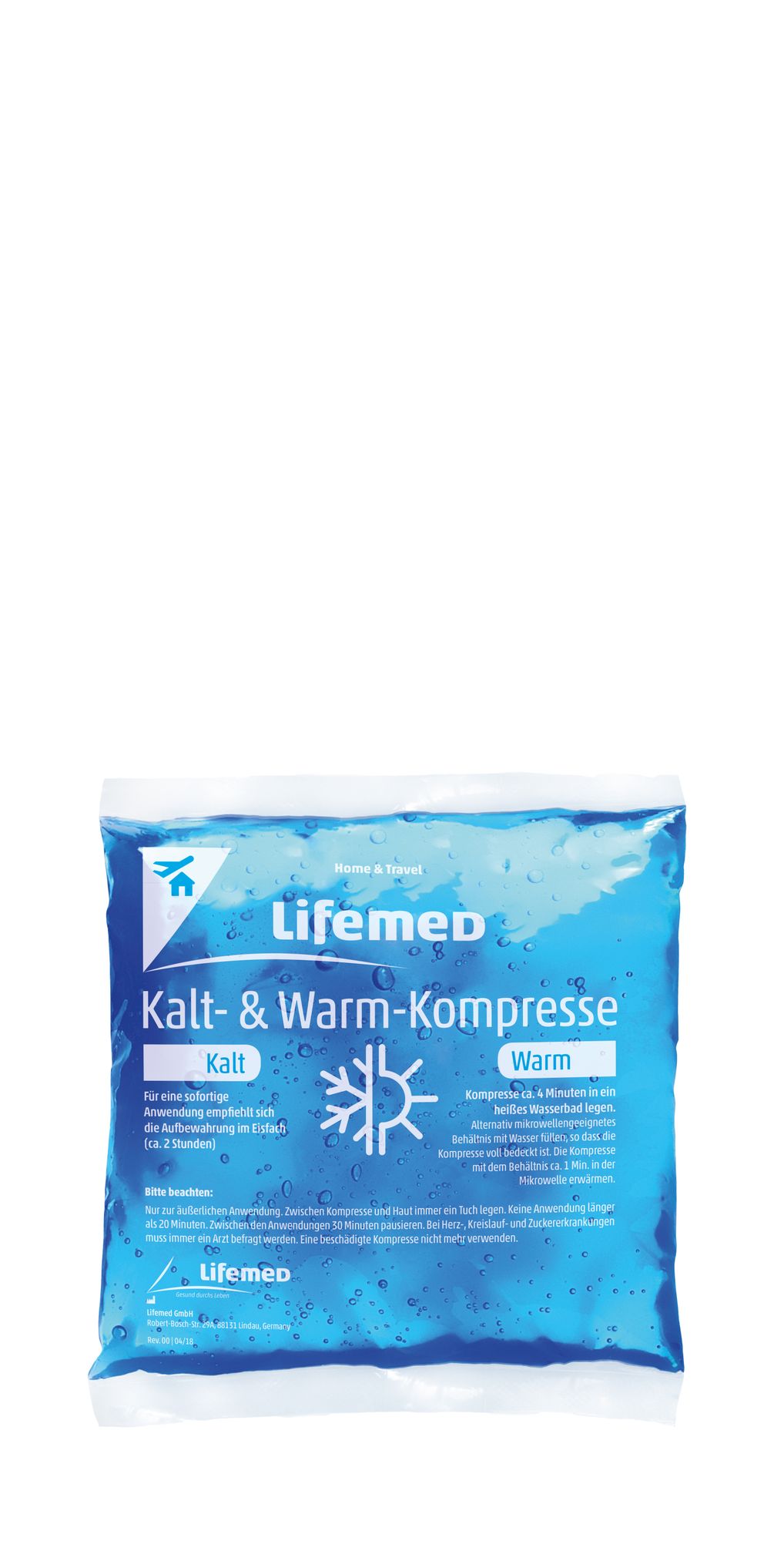 Lifemed Kalt- & Warm-Kompresse 14 cm x 13 cm blau Größe S