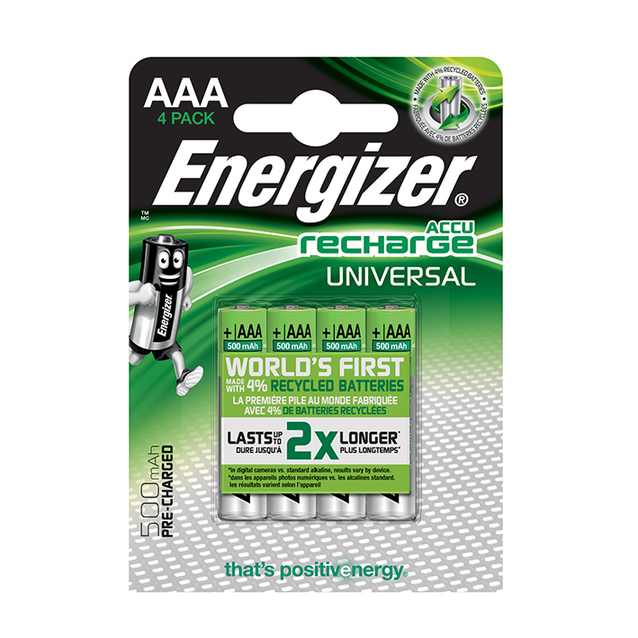 Energizer NiMH Akkumulatoren Universal Micro AAA HR03 1,2 V (4er-Pack)