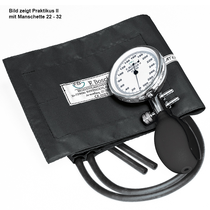 Prakticus II Blutdruckmessgerät Ø 68 mm 2-Schlauch, schwarz, kpl. im Etui