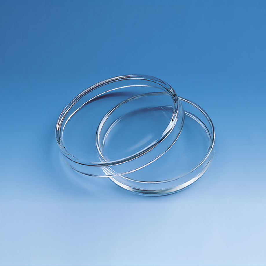 Petrischale,Natron-Kalk-Glas,ohne Nocken mit Deckel-Ø 150 mm,Höhe Unterteil 25 mm