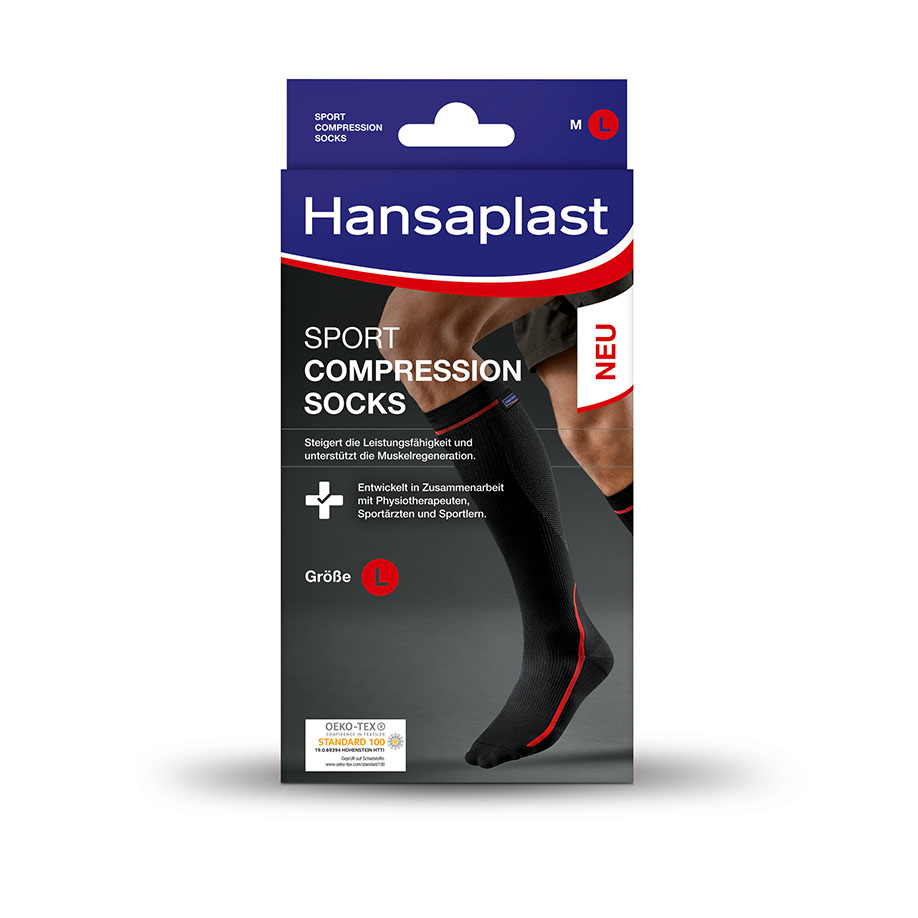Hansaplast Sport Compression Socks Kompressionssocken Gr. L (2 Stck.)