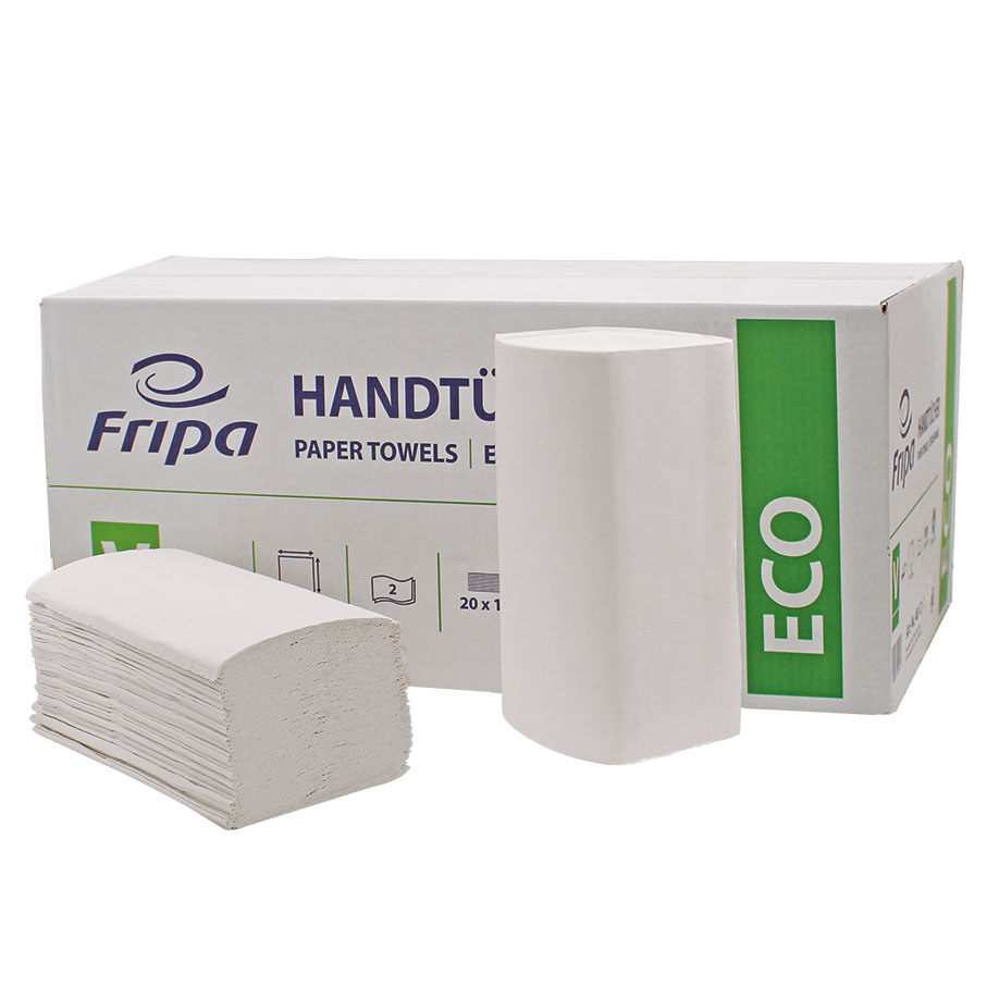 Fripa - Papierhandtücher Eco 2-lagig weiß 25 x 23 cm (20 x 160 Stck.)