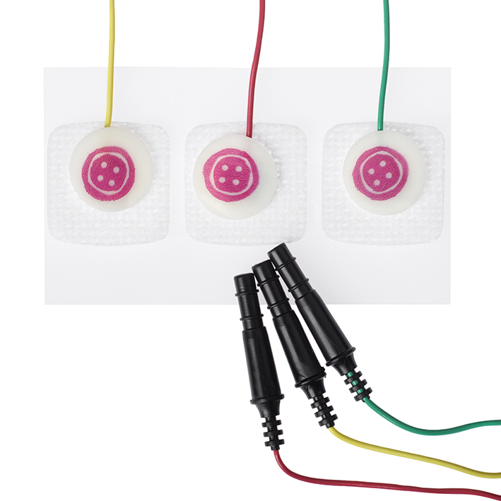 3M Red Dot EKG-Säuglingselektroden vorverkabelt, 2,2 x 2,2 cm (3 Stck.)