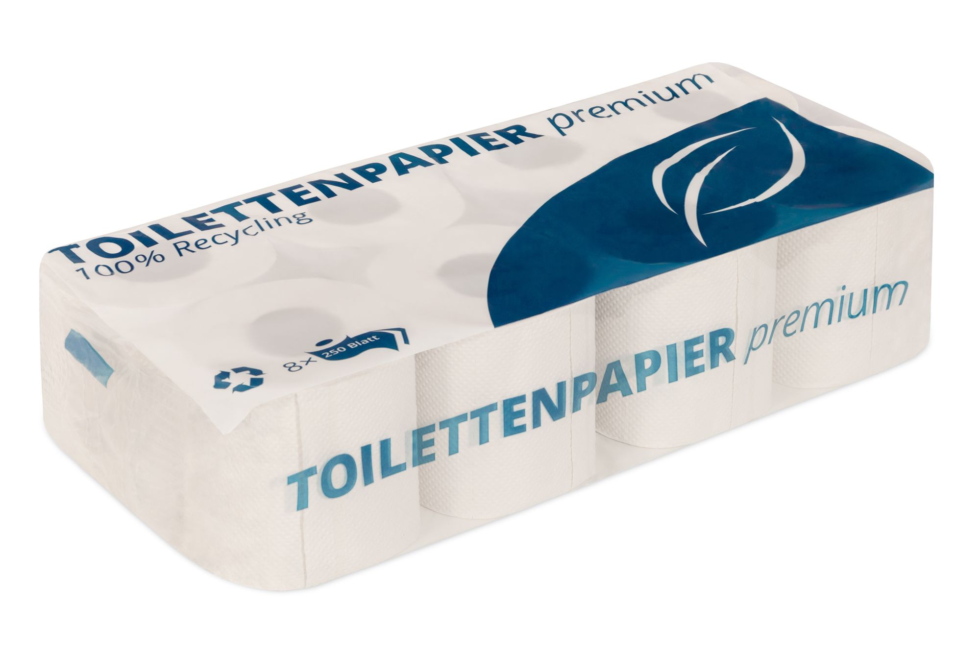 Toilettenpapier Kleinrolle, 2-lagig, 250 Blatt, Recycling
2 x 17,0 g/m², weiß 65°, Blatt 9,5 x 11,5 cm, Ø Hülse 4cm, Ø Rolle 10,0cm,