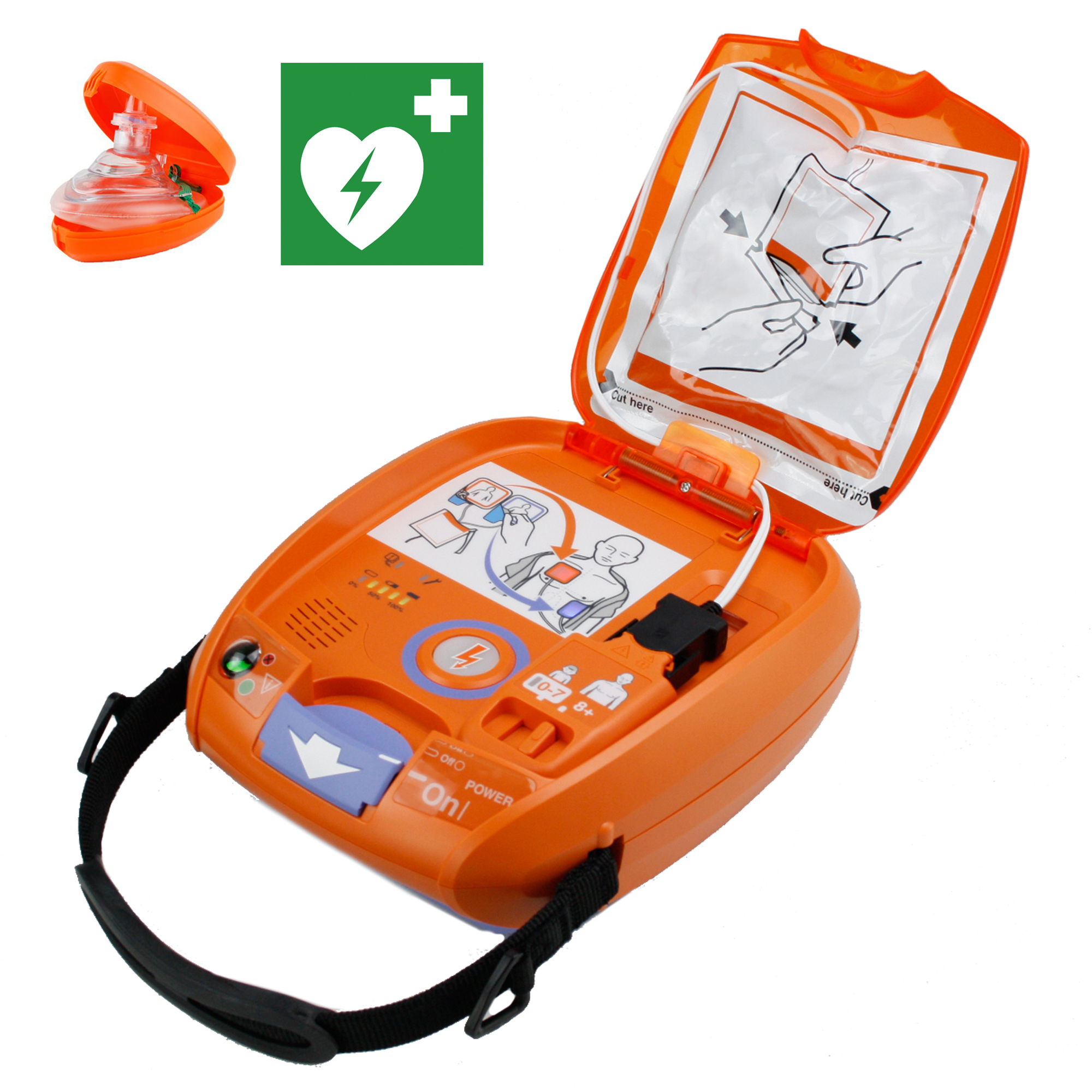 AED Set - Cardiolife AED-3100 Defibrillator + Beatmungsmaske + Schild