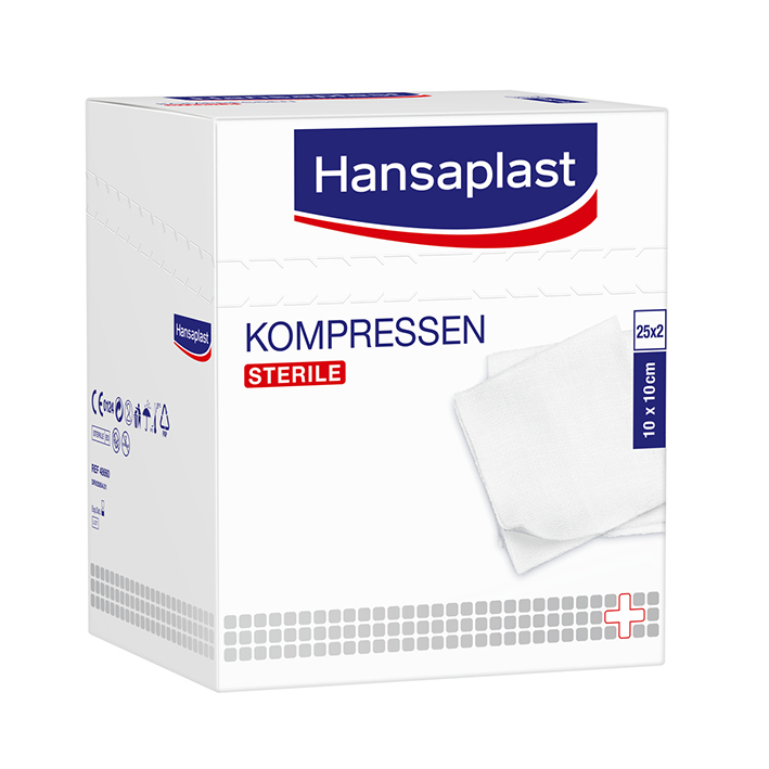 Hansaplast Kompressen steril, 10 x 10 cm (25 x 2 Stck.)