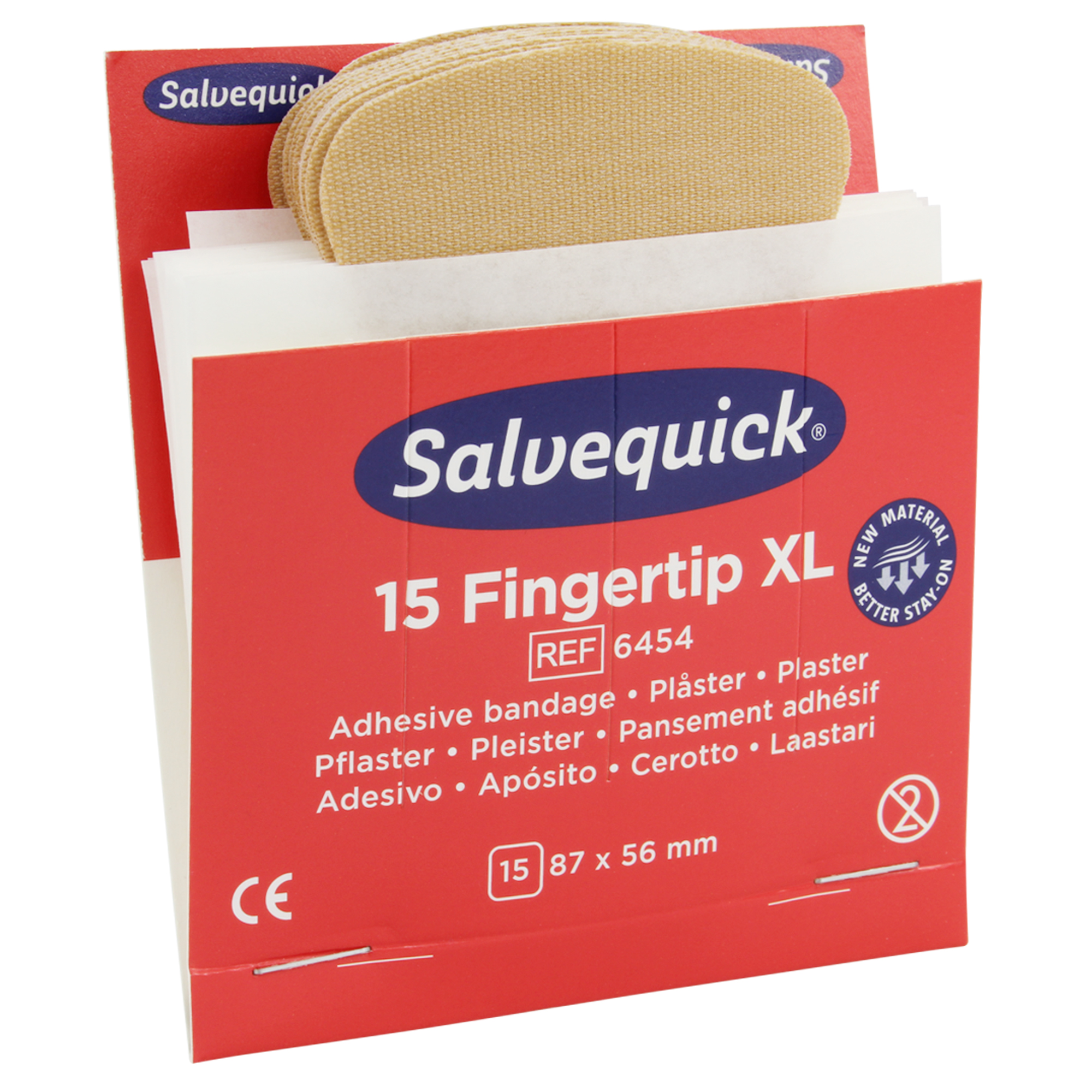 SALVEQUICK® Nachfüllpack 6454 elastisch Fingerkuppenpflaster 15 Stück