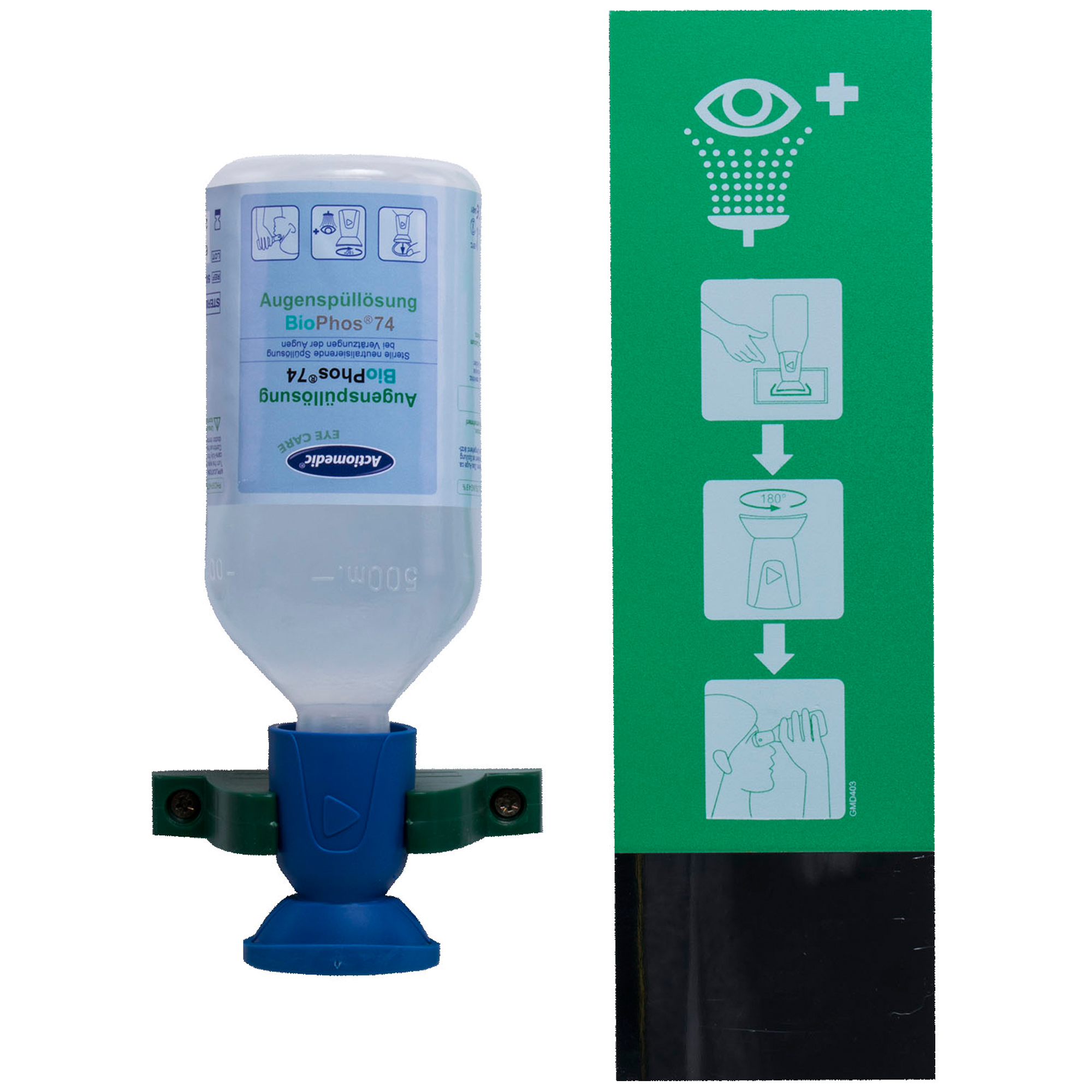 Actiomedic EYE CARE Augenspülstation Single I mit 500 ml BioPhos74