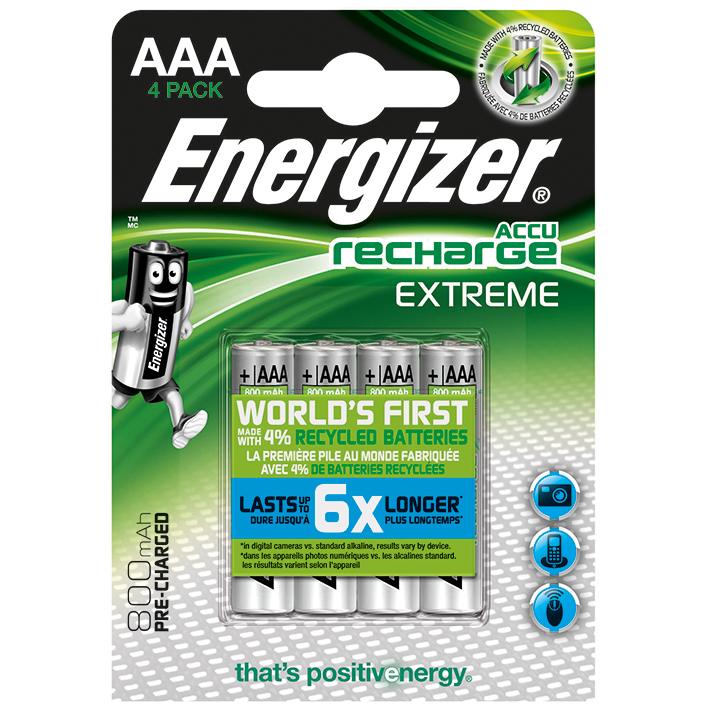 Energizer NiMH Akkumulatoren Extreme Micro AAA HR03 1,2 V (4er-Pack)