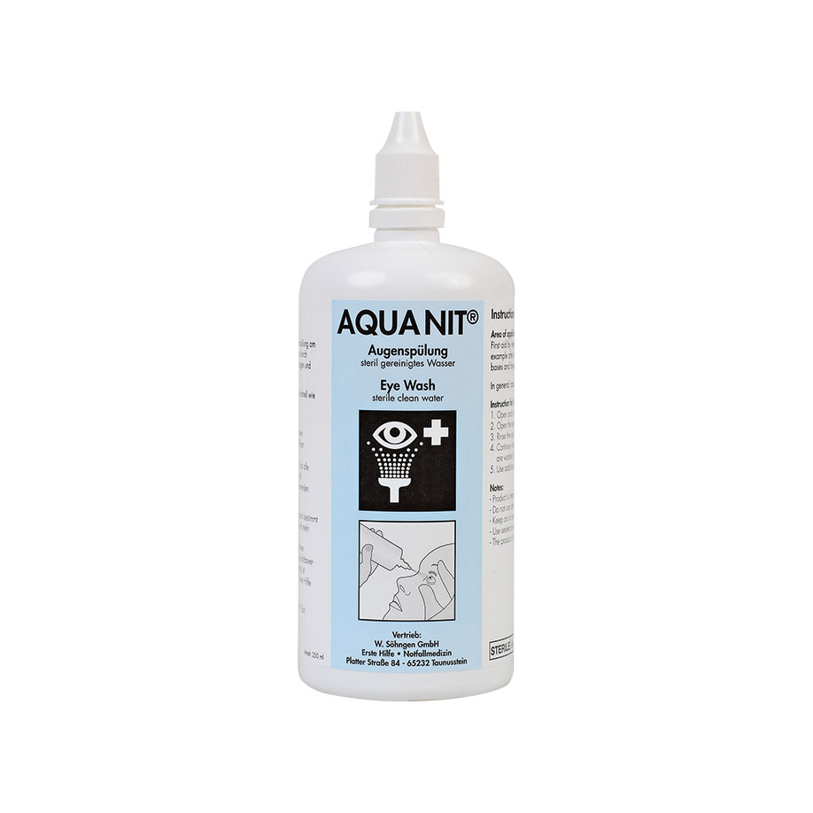 AQUA NIT Augen-Sofortspüllösung mit ca. 250 ml Sterilwasser