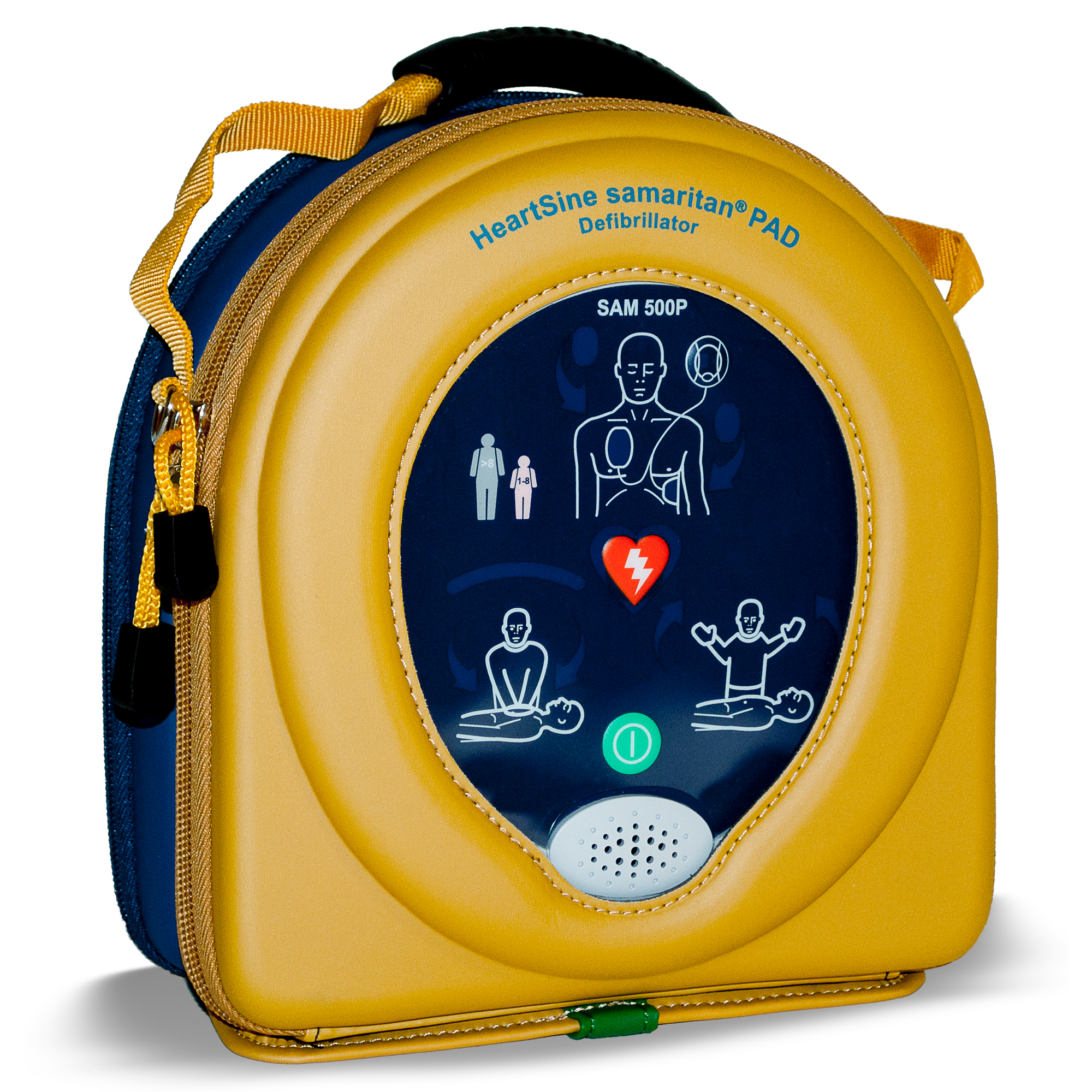 Samaritan PAD 500P AED halbautomatischer Defibrillator. Sowohl gesprochene, als auch visuelle Anweisungen. Echtzeit-Feedback