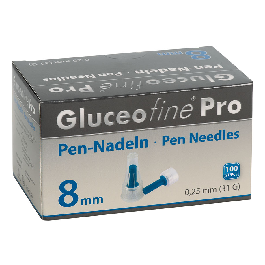 Gluceofine Pro Pen-Nadeln 31 G, 0,25 x 8 mm (100 Stck.)