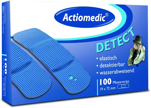 Actiomedic® DETECT elastische Pflasterstrips Blau 19 x 72 mm