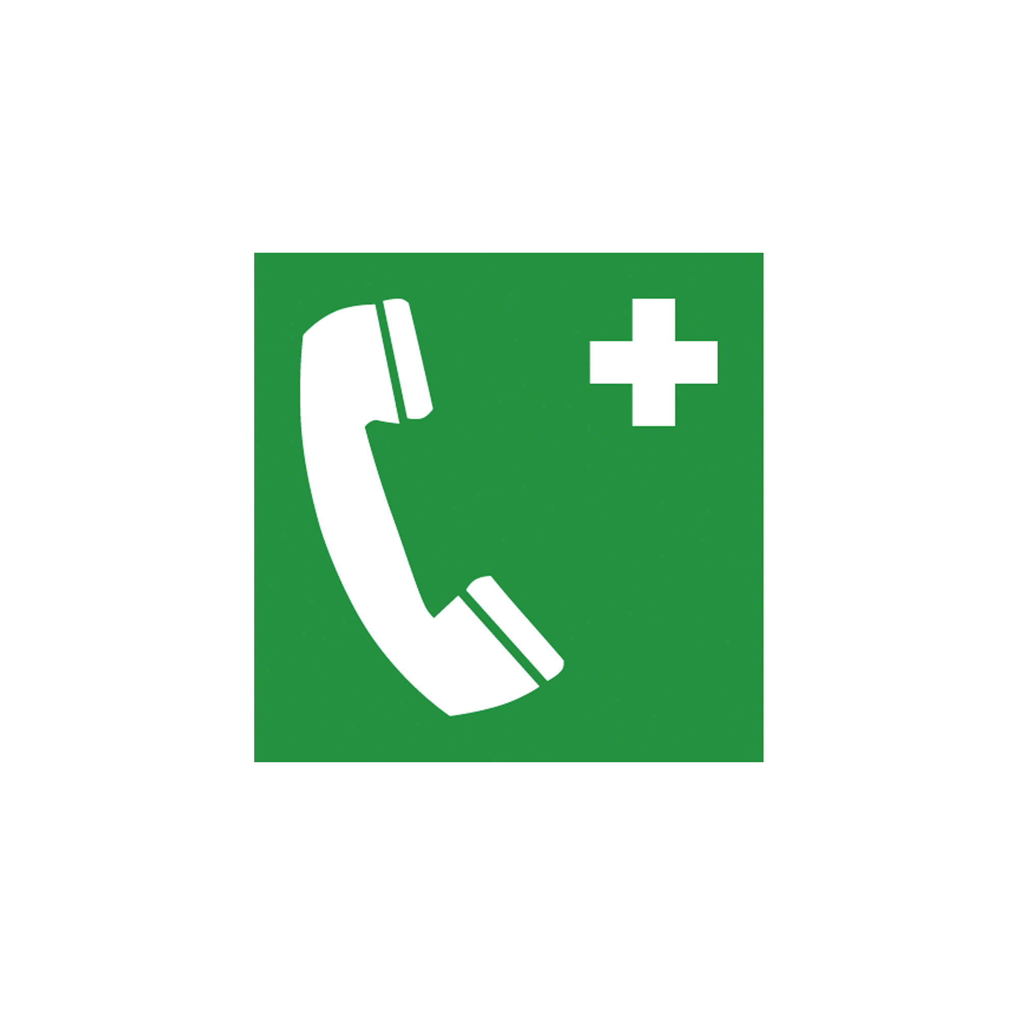 Rettungsschild als Symbol Notruftelefon nach ISO 7010