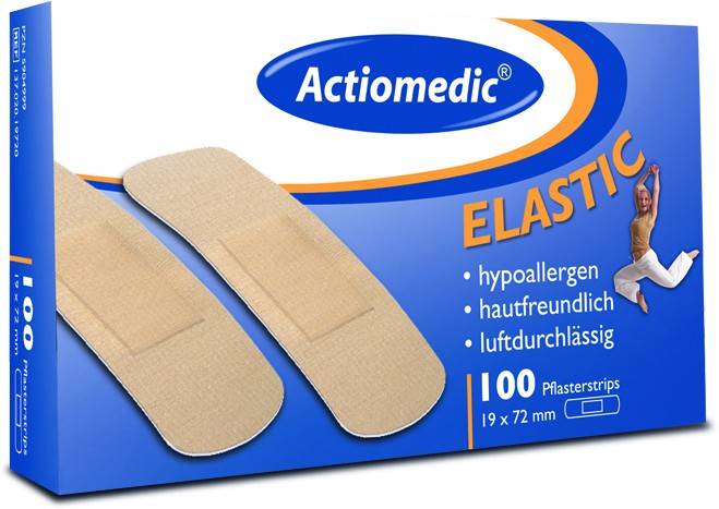 Actiomedic® ELASTIC Pflasterstrips Hautfarben 19 x 72 mm