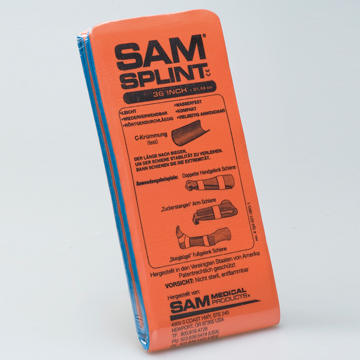 SAM-SPLINT Universalschiene, orange/blau, 11 x 91 cm, gefaltet