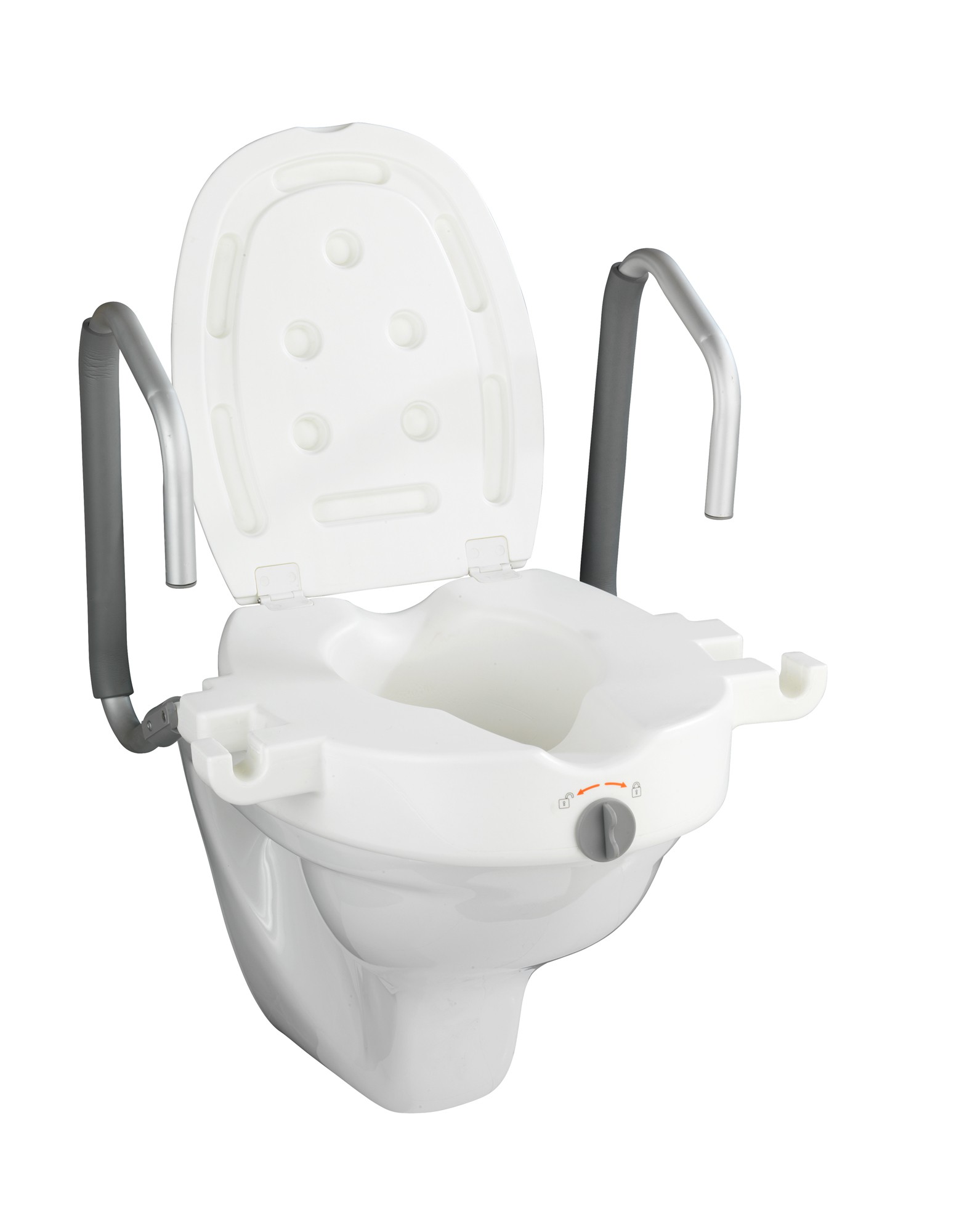 WC-Sitz-Erhöhung mit Stützgriffen SECURA 37,5 x 55 x 47,5 cm