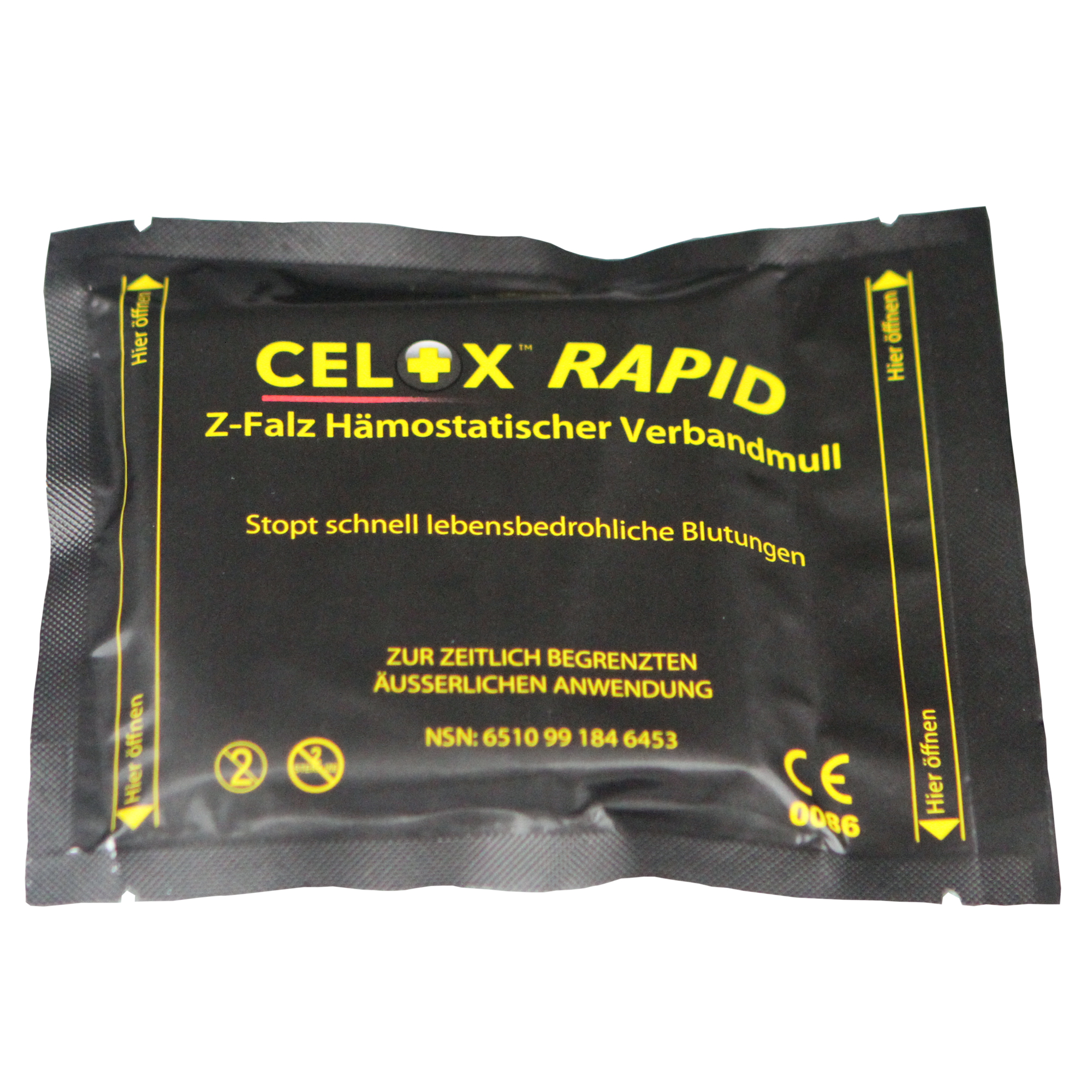 CELOX Gauze Rapid gefaltet (7,6 cm x 1,52 m) schnellstes Hämostyptikum Kompression
