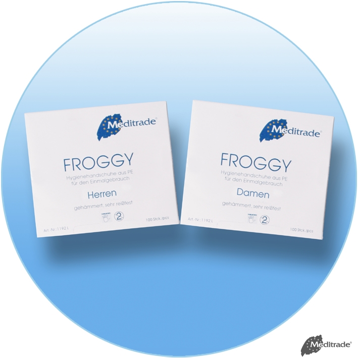 Froggy PE-Handschuhe Herren 100 Stück pro Packung UK = 100 Packungen