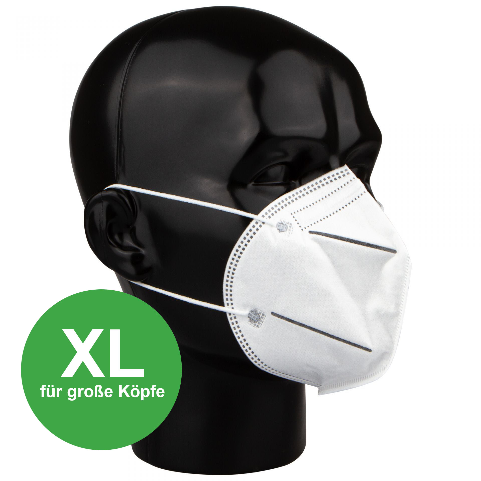 FFP2 Maske mit XL Haltebügel für große Köpfe 10 Stück