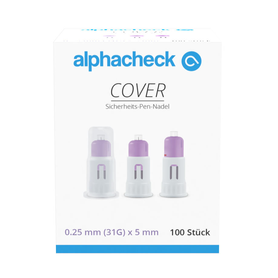 alphacheck COVER Sicherheits-Pen-Nadeln 31 G x 5 mm (100 Stck.)