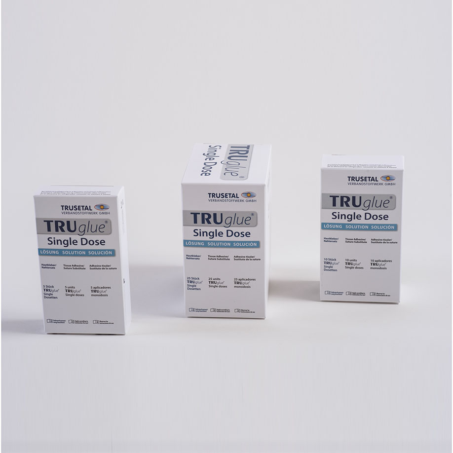 TRUGLUE Einmal-Haut-und Wundkleber Single Dosen (10 Dosetten à 0,3 ml)