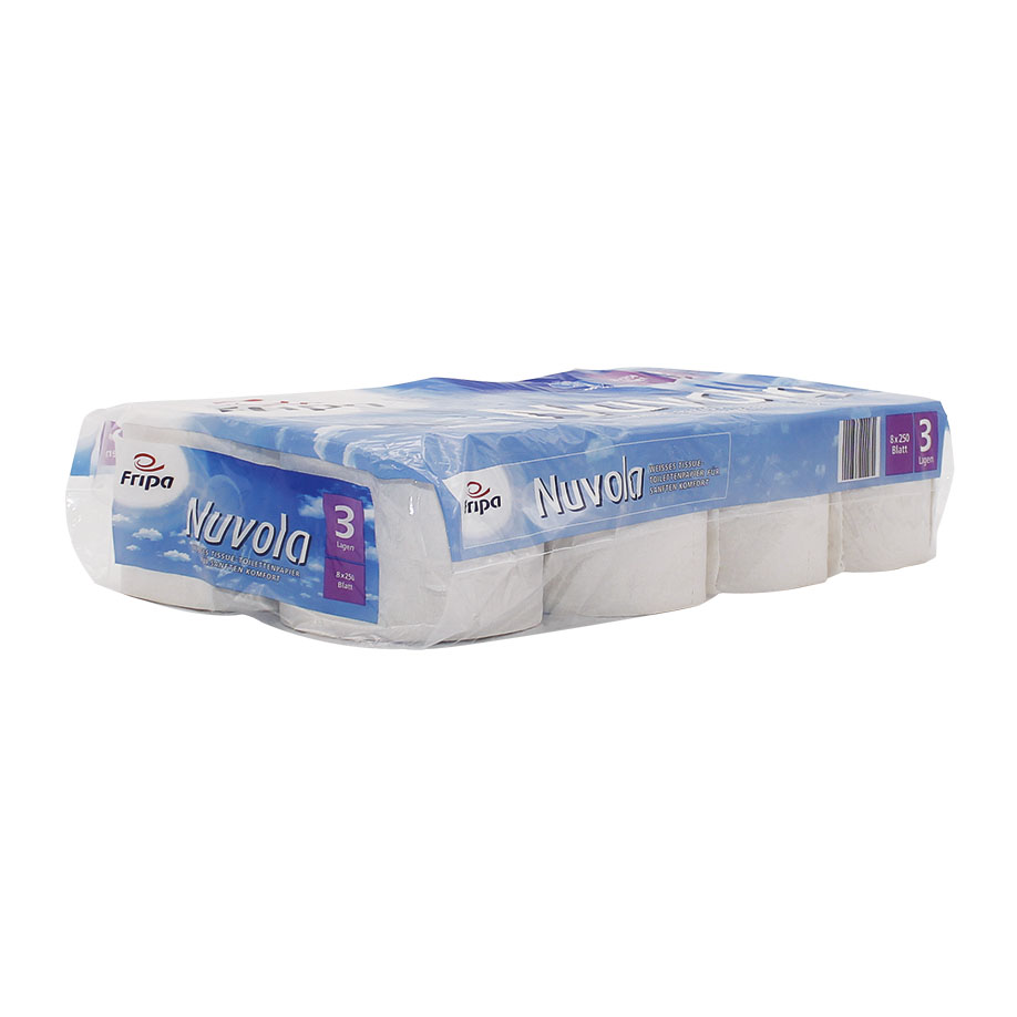 Fripa - Toilettenpapier nuvola, 3-lagig (6 Pack à 8 x 250 Bl.)