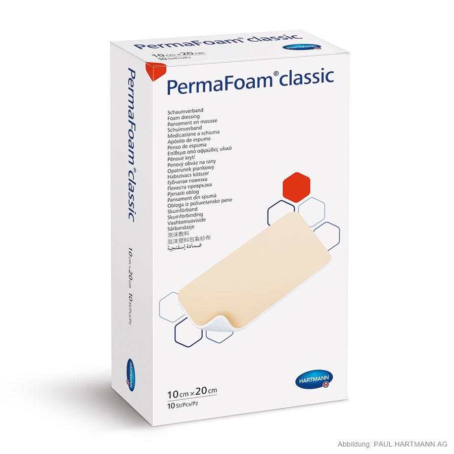 PermaFoam Classic Schaumverband steril, 10 x 20 cm (10 Stck.)