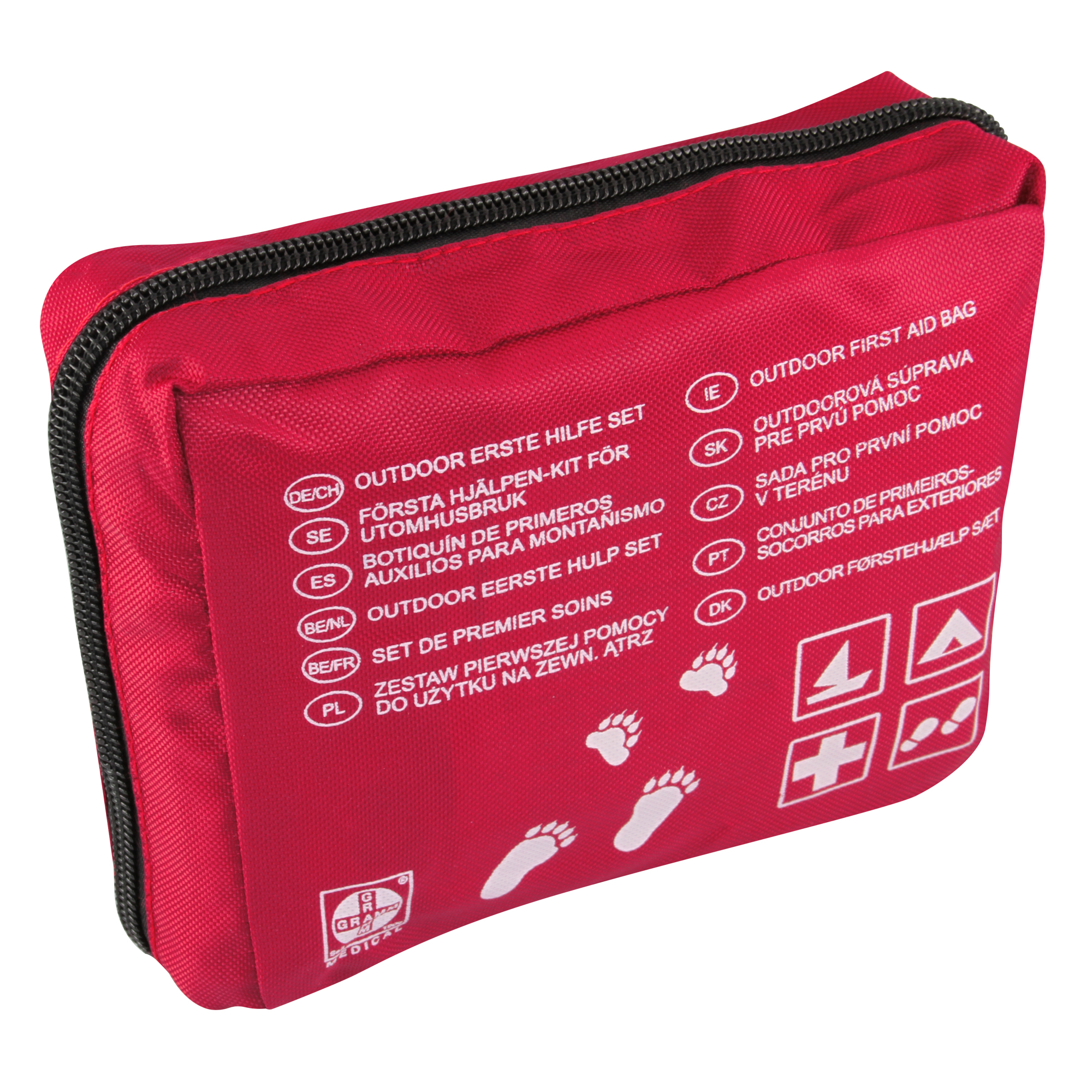 Outdoor-Verbandtasche Rot Nylon 150 x 120 x 55 mm gefüllt